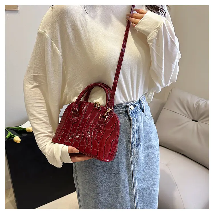 Elegant White Croc Leather Shoulder Bag for Women — feature 36