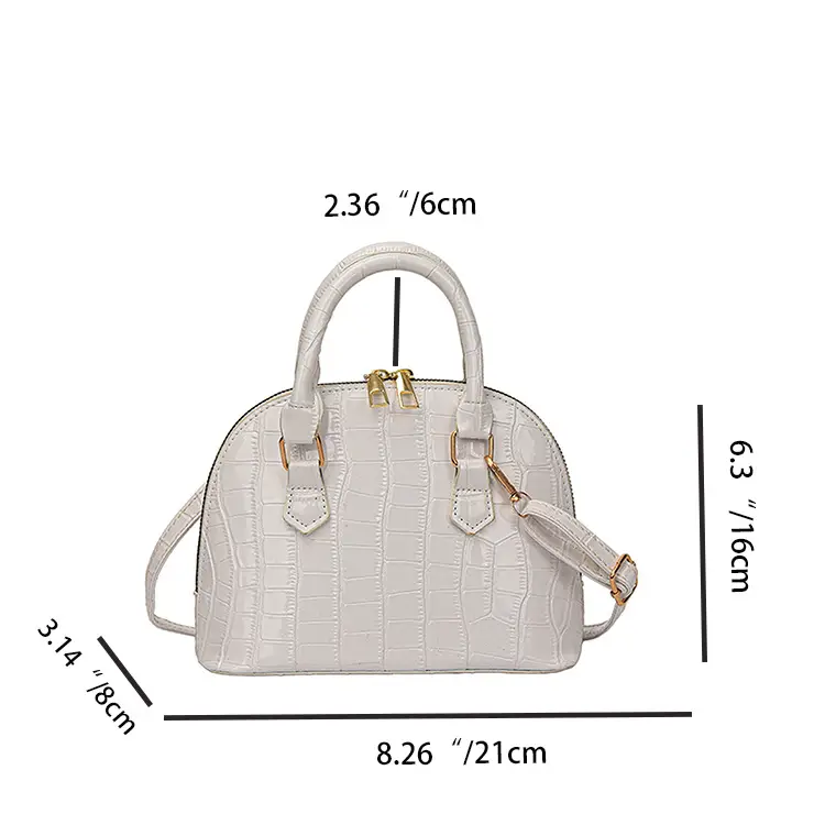 Elegant White Croc Leather Shoulder Bag for Women — feature 4