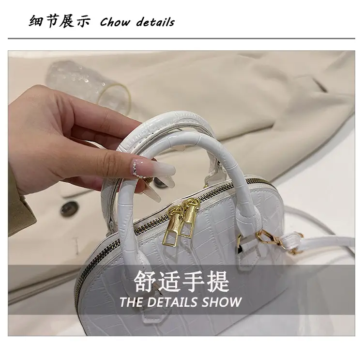 Elegant White Croc Leather Shoulder Bag for Women — feature 5