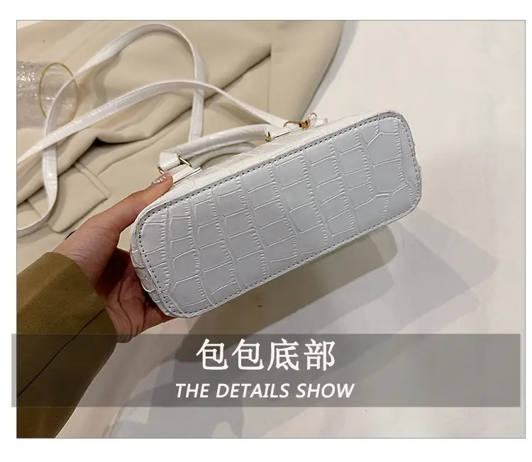 Elegant White Croc Leather Shoulder Bag for Women — feature 8