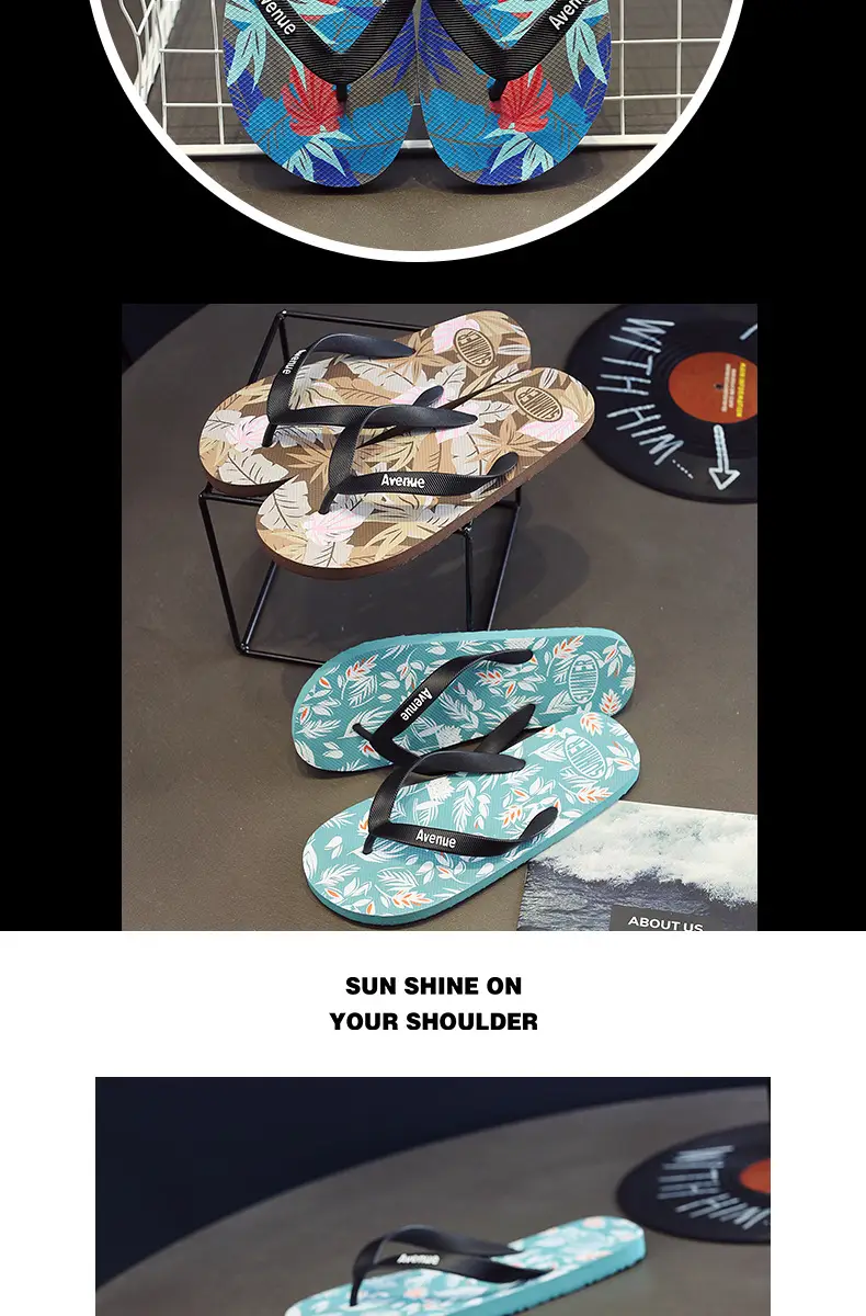 Slippers men's summer flip flops outdoor wear non-slip casual men's outdoor beach shoes flip-flops Korean style trendy internet red slippers — feature 10