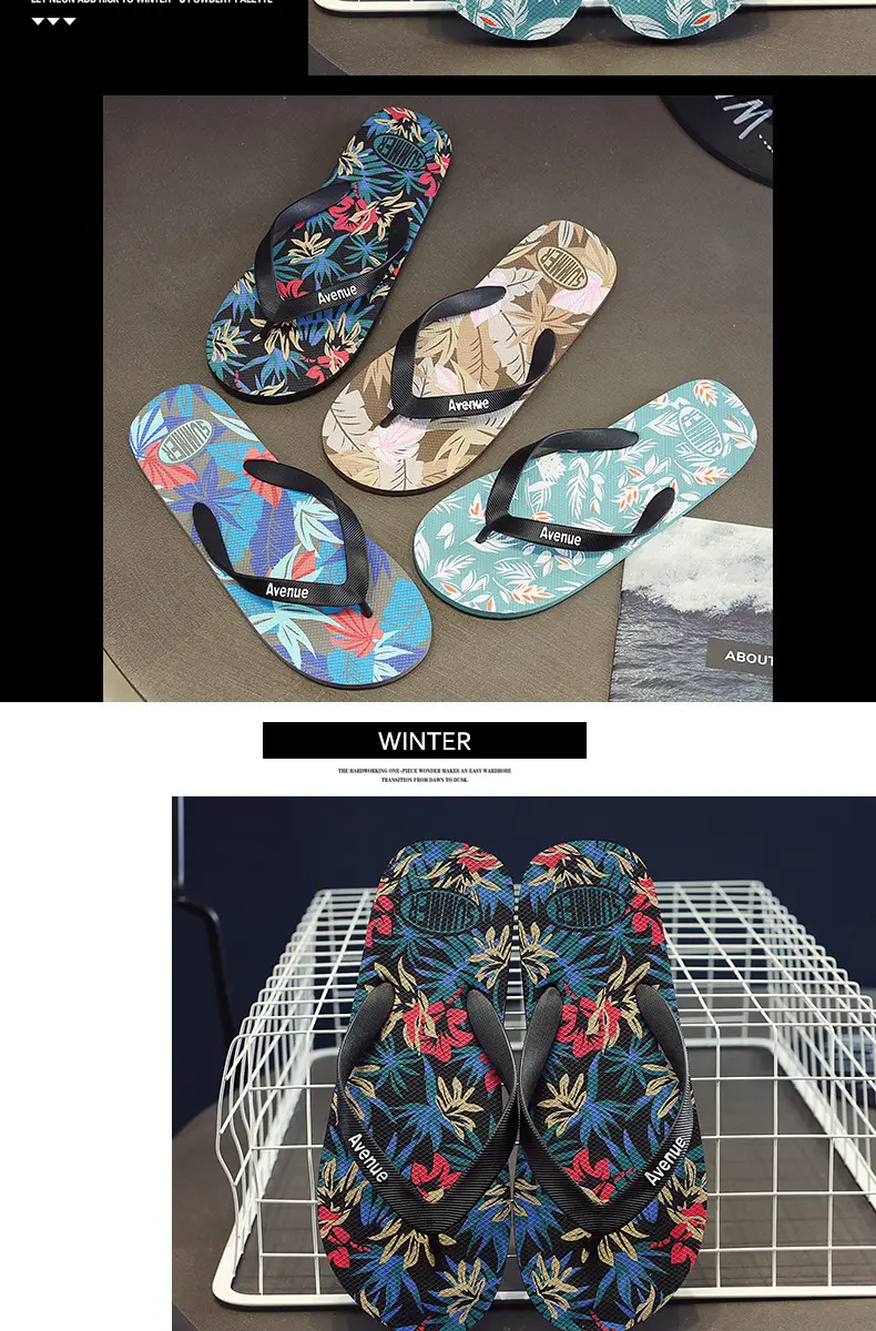 Slippers men's summer flip flops outdoor wear non-slip casual men's outdoor beach shoes flip-flops Korean style trendy internet red slippers — feature 7