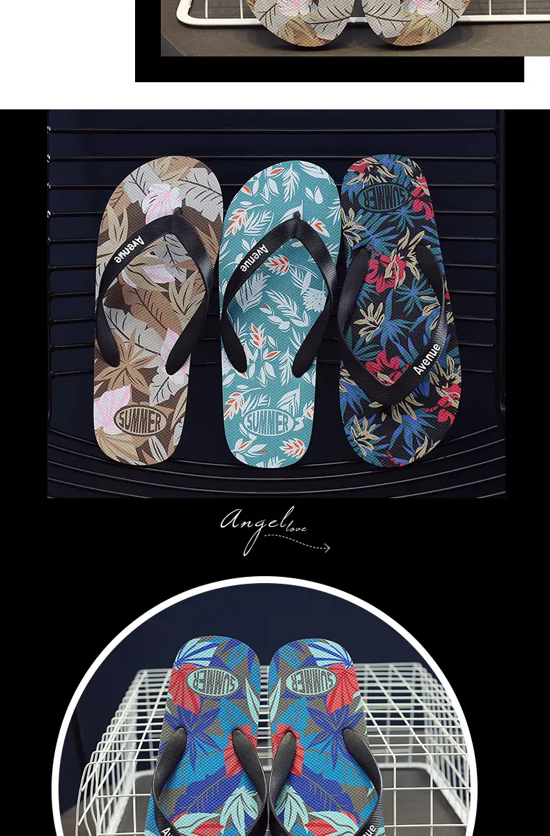 Slippers men's summer flip flops outdoor wear non-slip casual men's outdoor beach shoes flip-flops Korean style trendy internet red slippers — feature 9