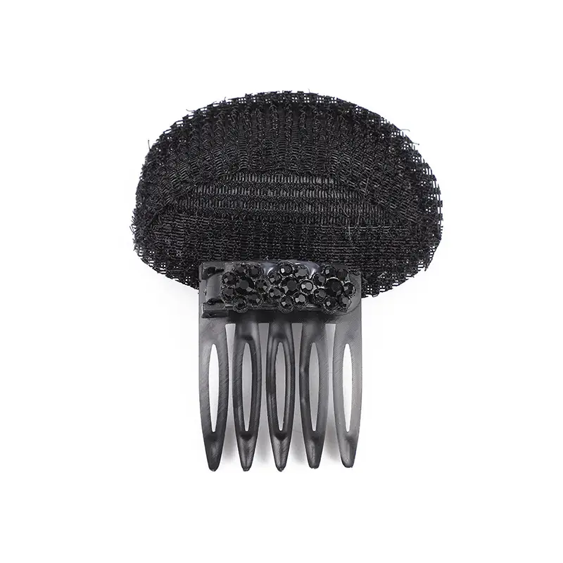 Black Knitted Hair Curler with Crystal Flower Decor - Image 19