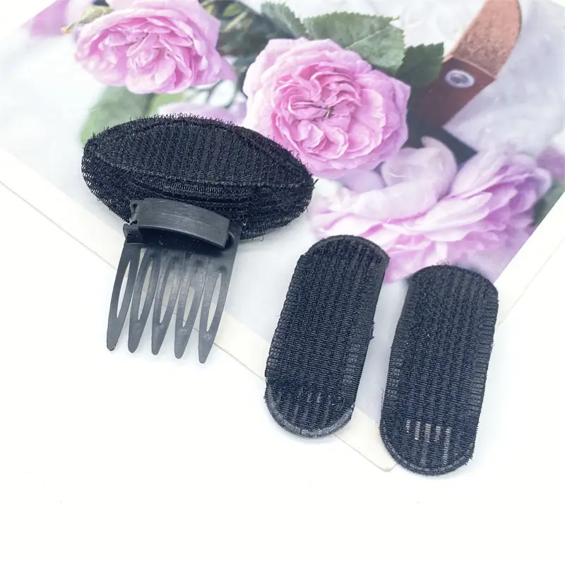 Black Knitted Hair Curler with Crystal Flower Decor - Image 14