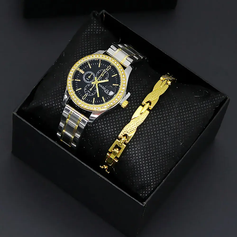 Women's Gold & Silver Bracelet Watch Set for Women - Image 28