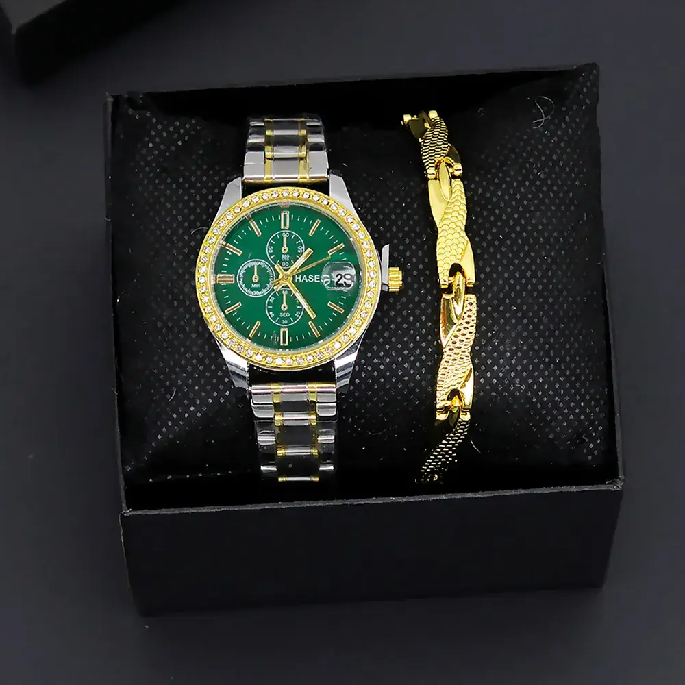 Women's Gold & Silver Bracelet Watch Set for Women - Image 2