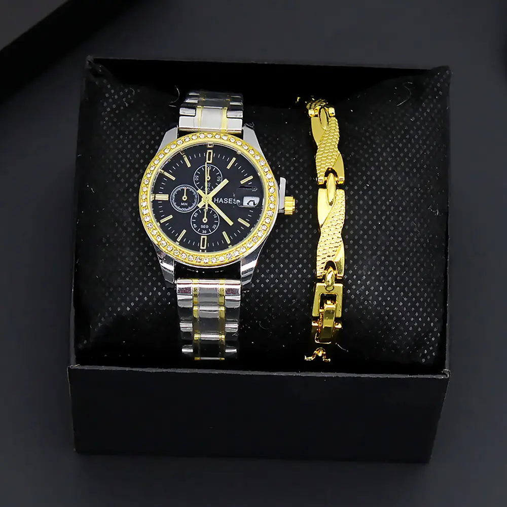 Women's Gold & Silver Bracelet Watch Set for Women — feature 9
