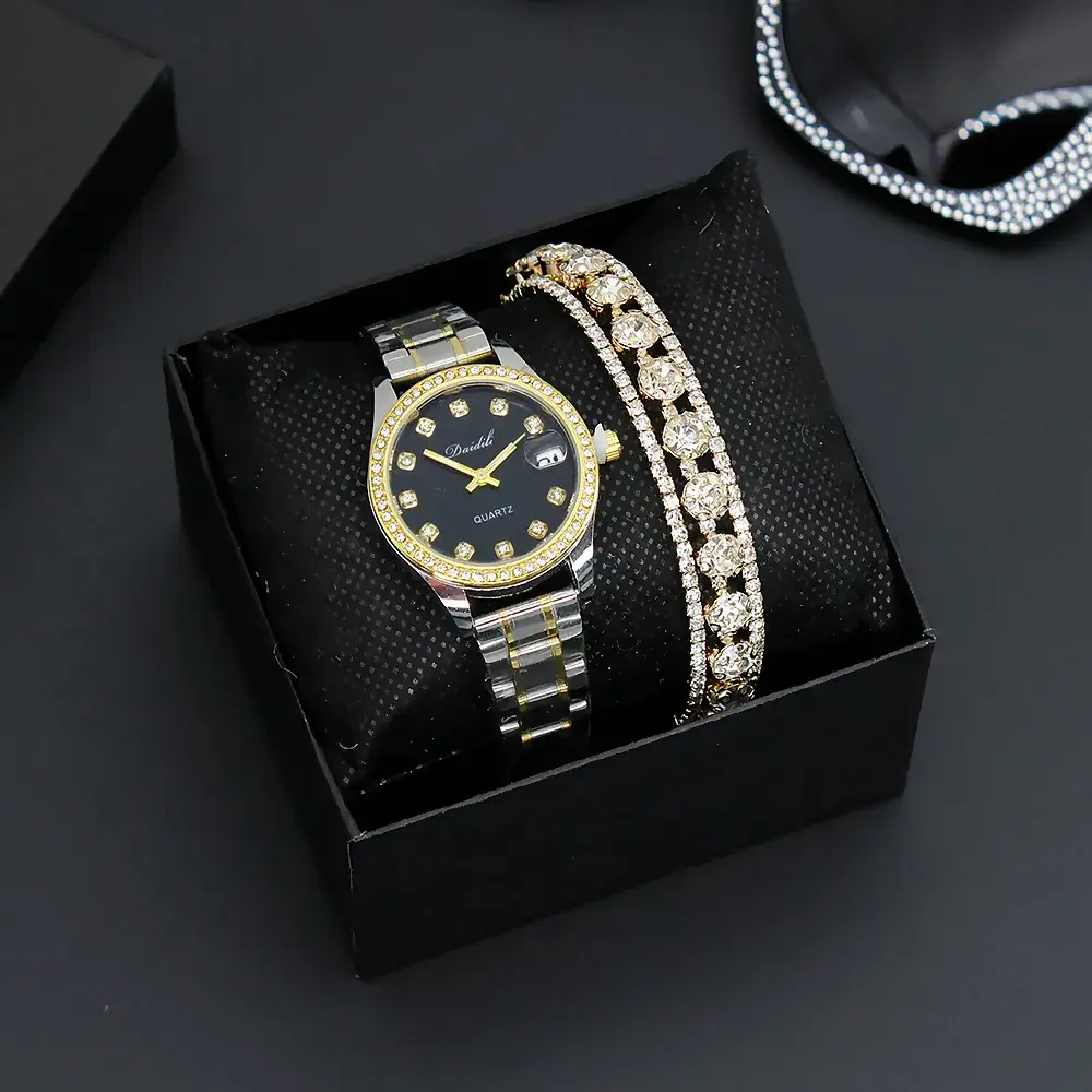 Women's Gold & Silver Bracelet Watch Set for Women - Image 23