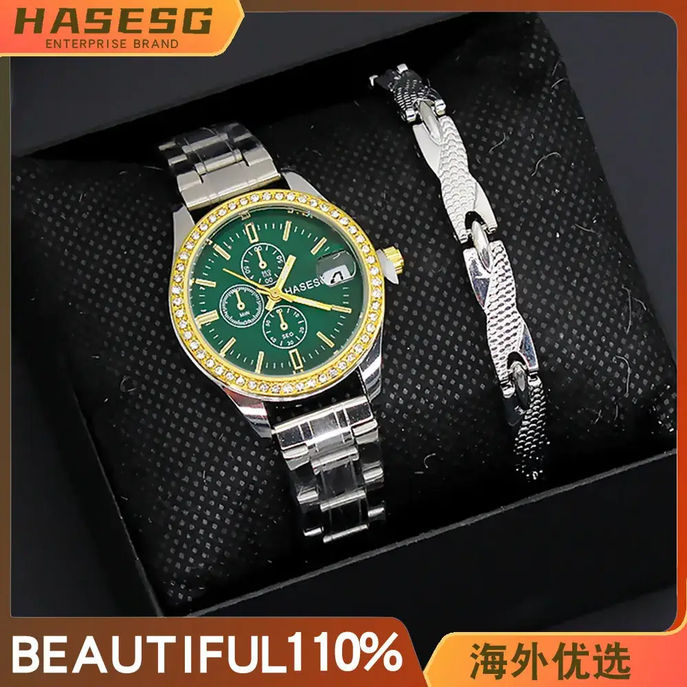 Women's White Crystal Dial Quartz Watch with Stainless Steel Band