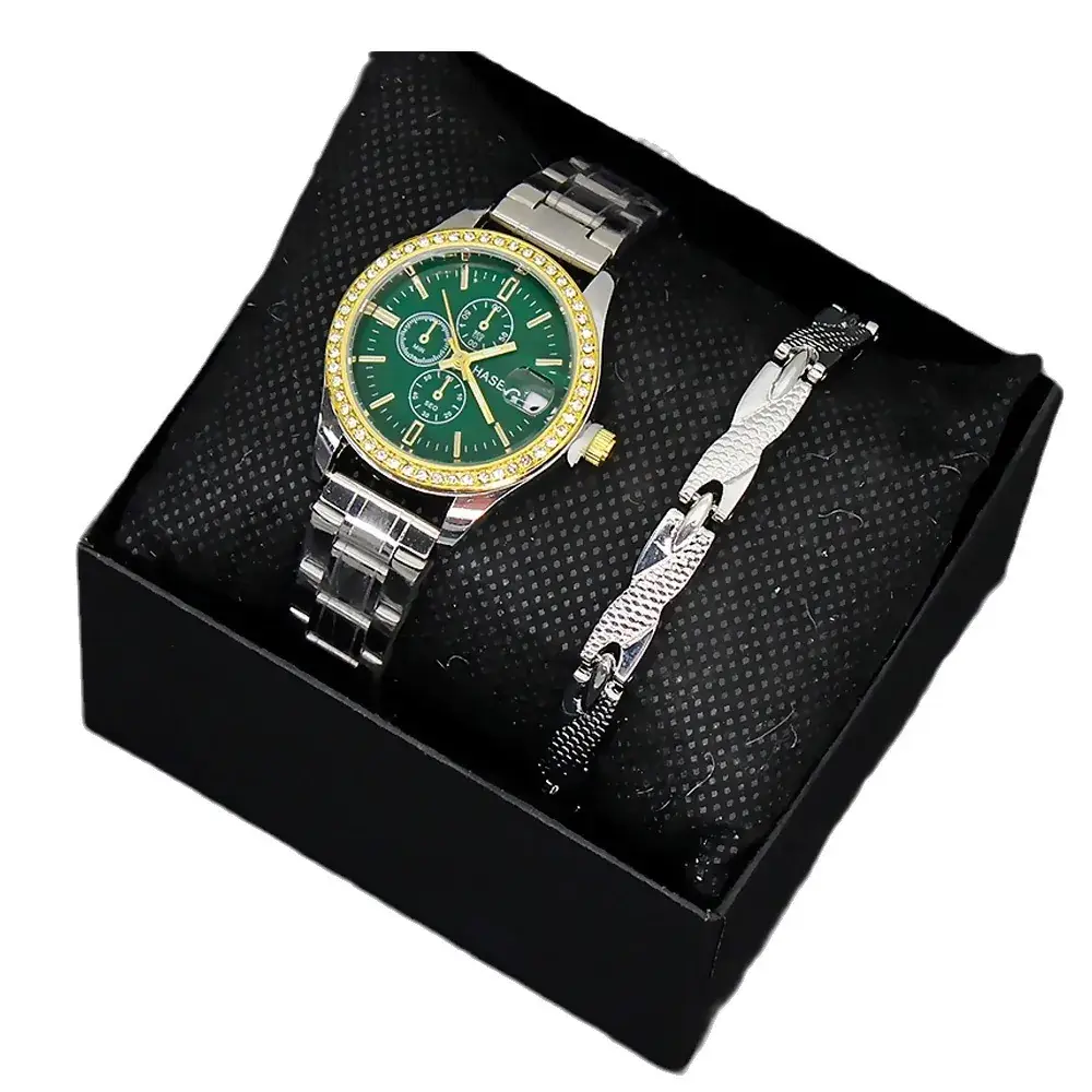 Women's White Crystal Dial Quartz Watch with Stainless Steel Band