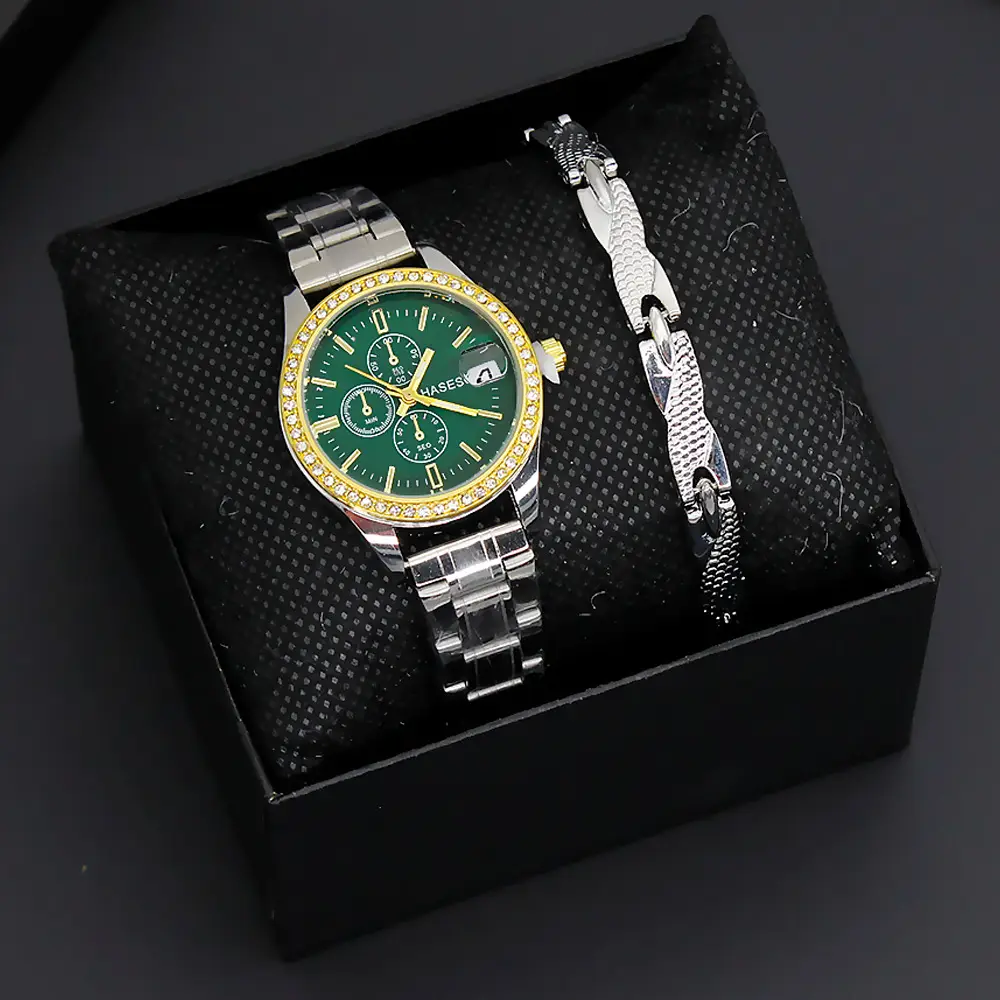 Women's White Crystal Dial Quartz Watch with Stainless Steel Band — feature 2