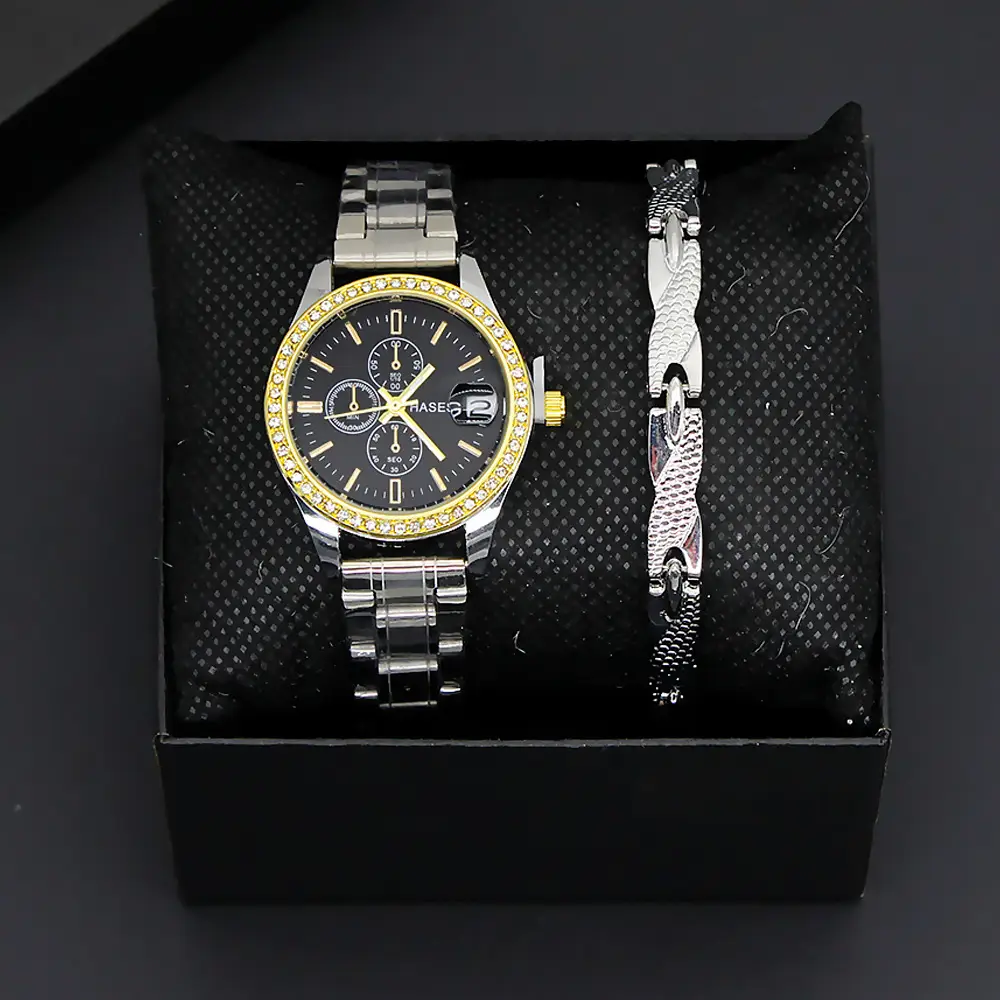 Women's White Crystal Dial Quartz Watch with Stainless Steel Band — feature 6