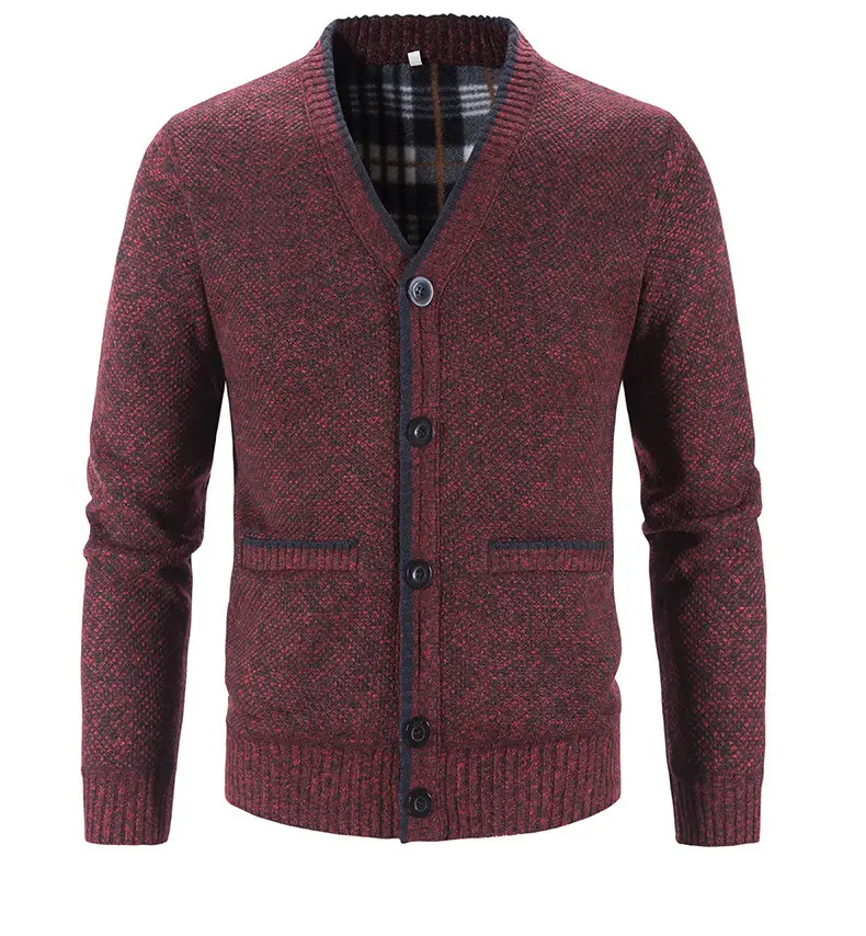 Men's Grey Knitted Cardigan Jacket Warm Comfortable Casual Wear — feature 26