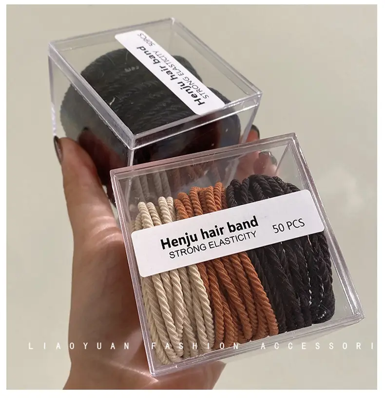 New Rubber Band All-Match Head Rope Autumn Winter High Elastic Durable Ponytail Rubber Band Girls Tie Head Hair Accessories Wholesale — feature 6