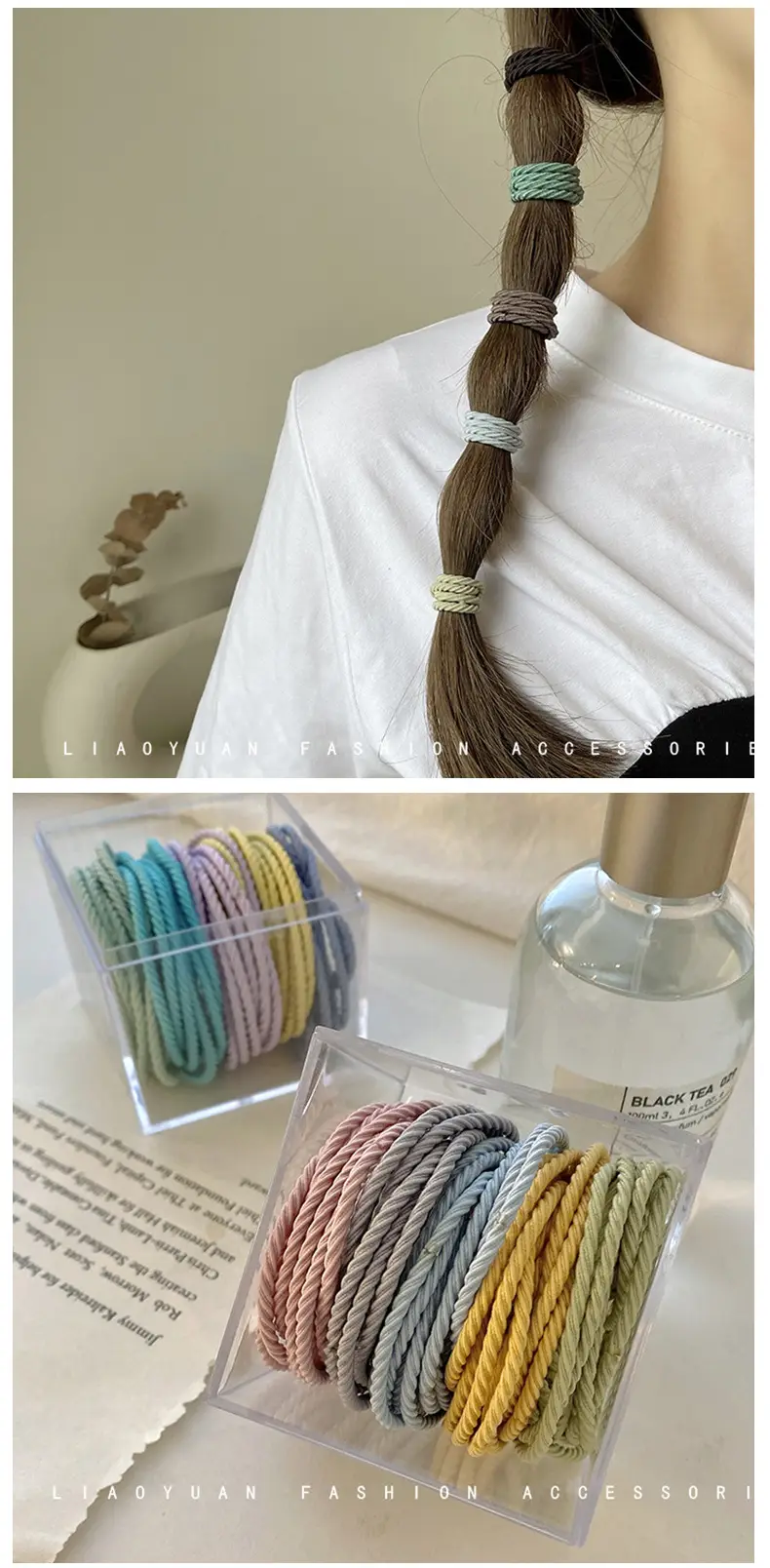 New Rubber Band All-Match Head Rope Autumn Winter High Elastic Durable Ponytail Rubber Band Girls Tie Head Hair Accessories Wholesale — feature 7