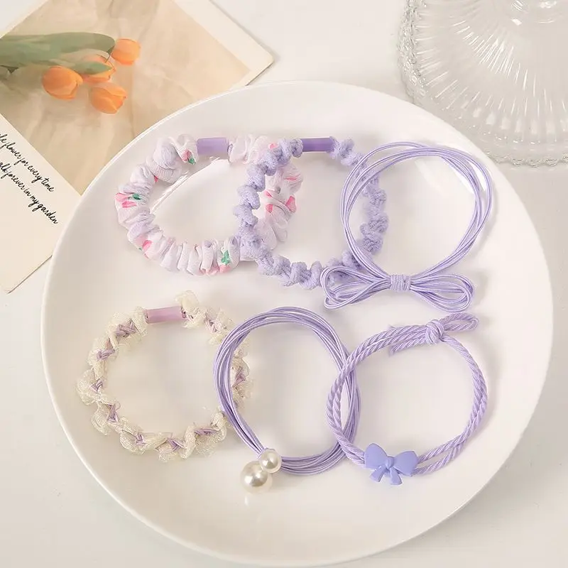 New Rubber Band All-Match Head Rope Autumn Winter High Elastic Durable Ponytail Rubber Band Girls Tie Head Hair Accessories Wholesale