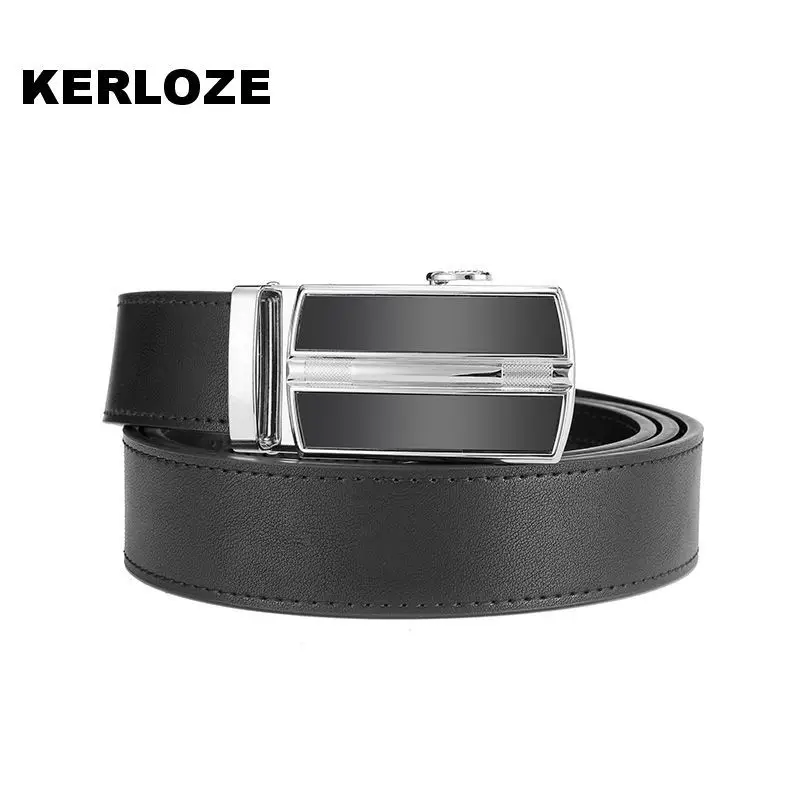Men's Genuine Cowhide Belt Black Automatic Buckle 3.5cm - Image 2