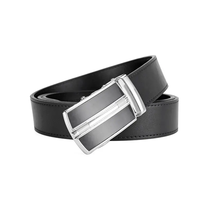 Men's Genuine Cowhide Belt Black Automatic Buckle 3.5cm — feature 5