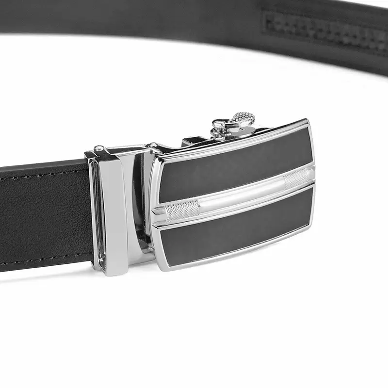 Men's Genuine Cowhide Belt Black Automatic Buckle 3.5cm — feature 7