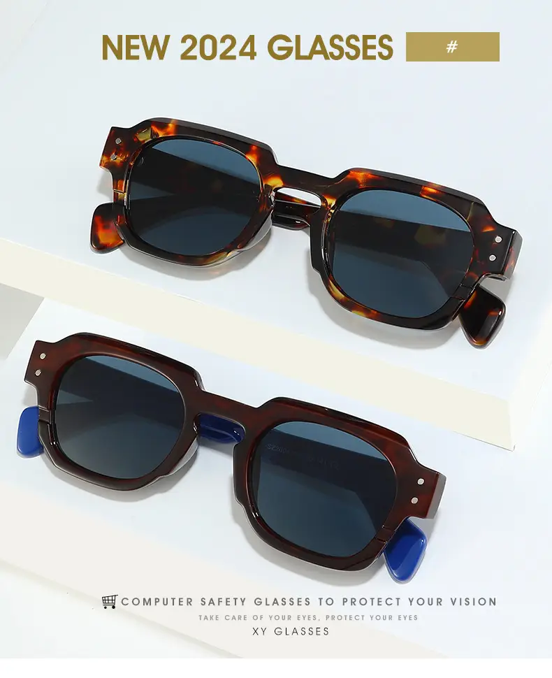 Men Retro Square Sunglasses Green Brown β feature 1