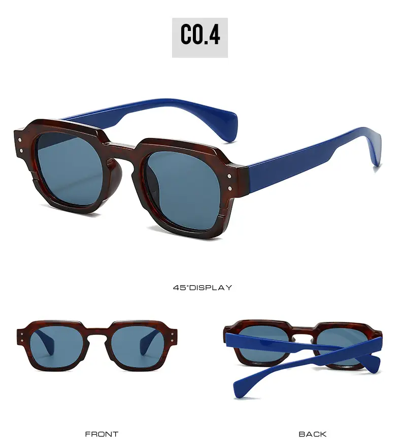 Men Retro Square Sunglasses Green Brown β feature 10