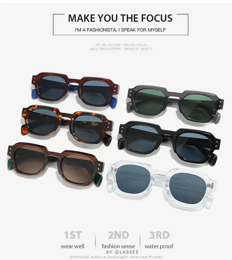 Men Retro Square Sunglasses Green Brown β feature 3