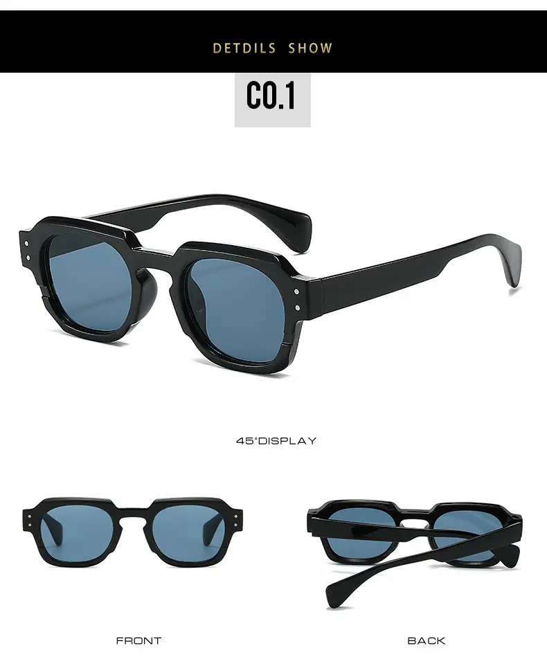 Men Retro Square Sunglasses Green Brown β feature 7