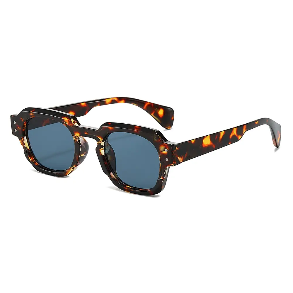 Men Retro Square Sunglasses Green Brown - Image 2