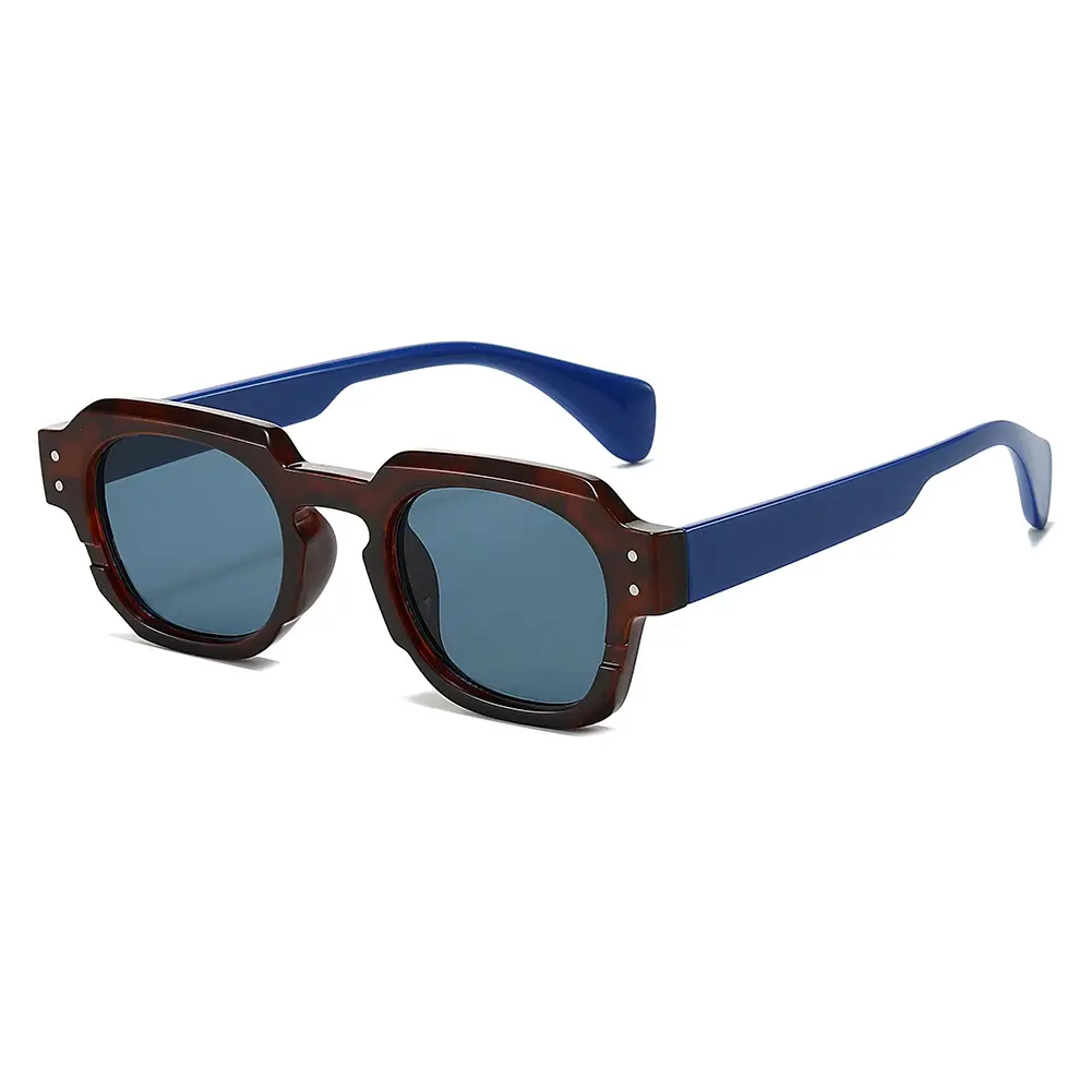 Men Retro Square Sunglasses Green Brown - Image 4