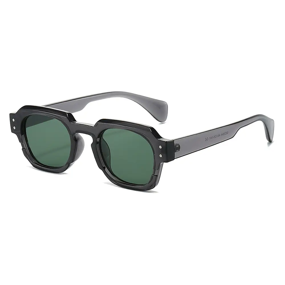 Men Retro Square Sunglasses Green Brown - Image 5