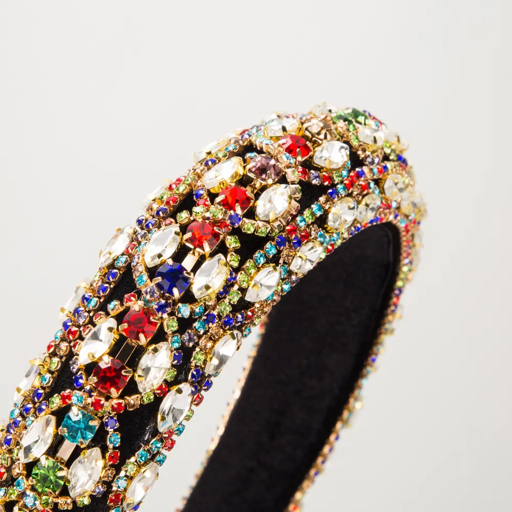 Elegant Colorized Glass Diamond Headband for Women - Image 7