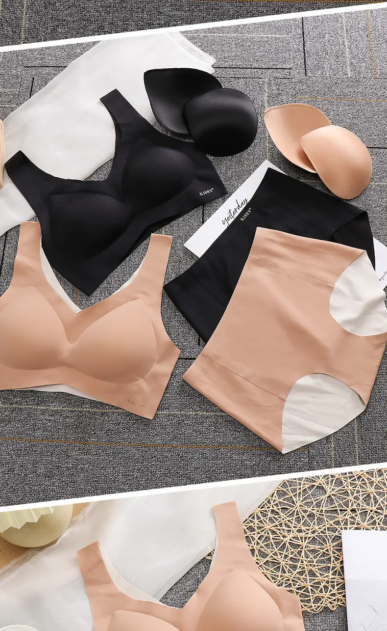 Beige Seamless Bra & Underwear Set for Women — feature 12
