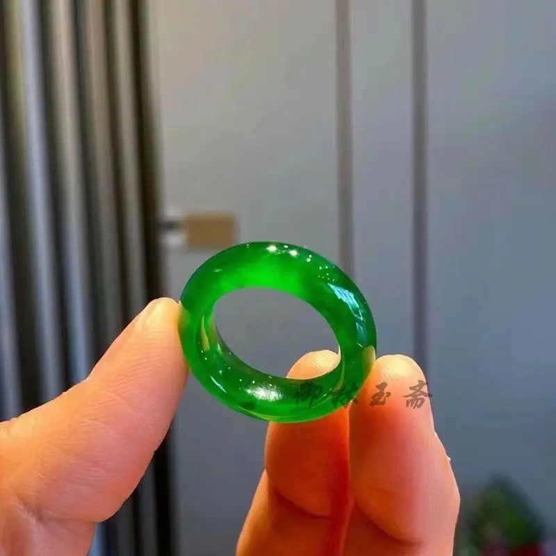 Ice Yang Green Jade Ring Unisex Hot Green — feature 5