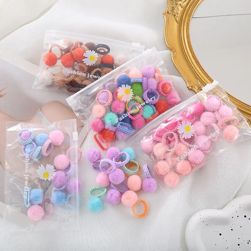 Children's Plush Ball Hair Bands for Girls - Image 7