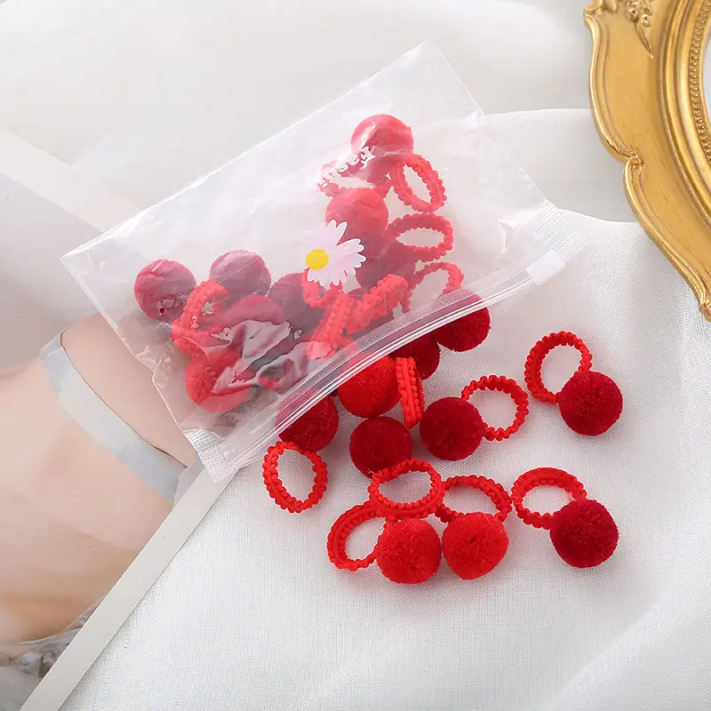 Children's Plush Ball Hair Bands for Girls - Image 2