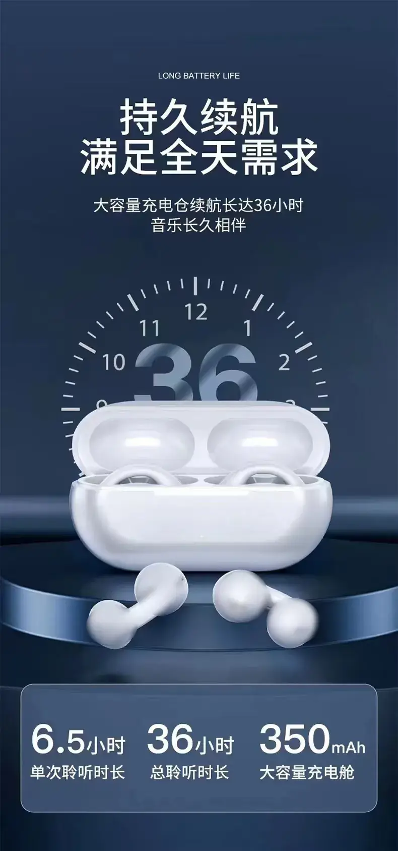 Wireless Bluetooth Earbuds with Fingerprint Touch & Sports Design — feature 7