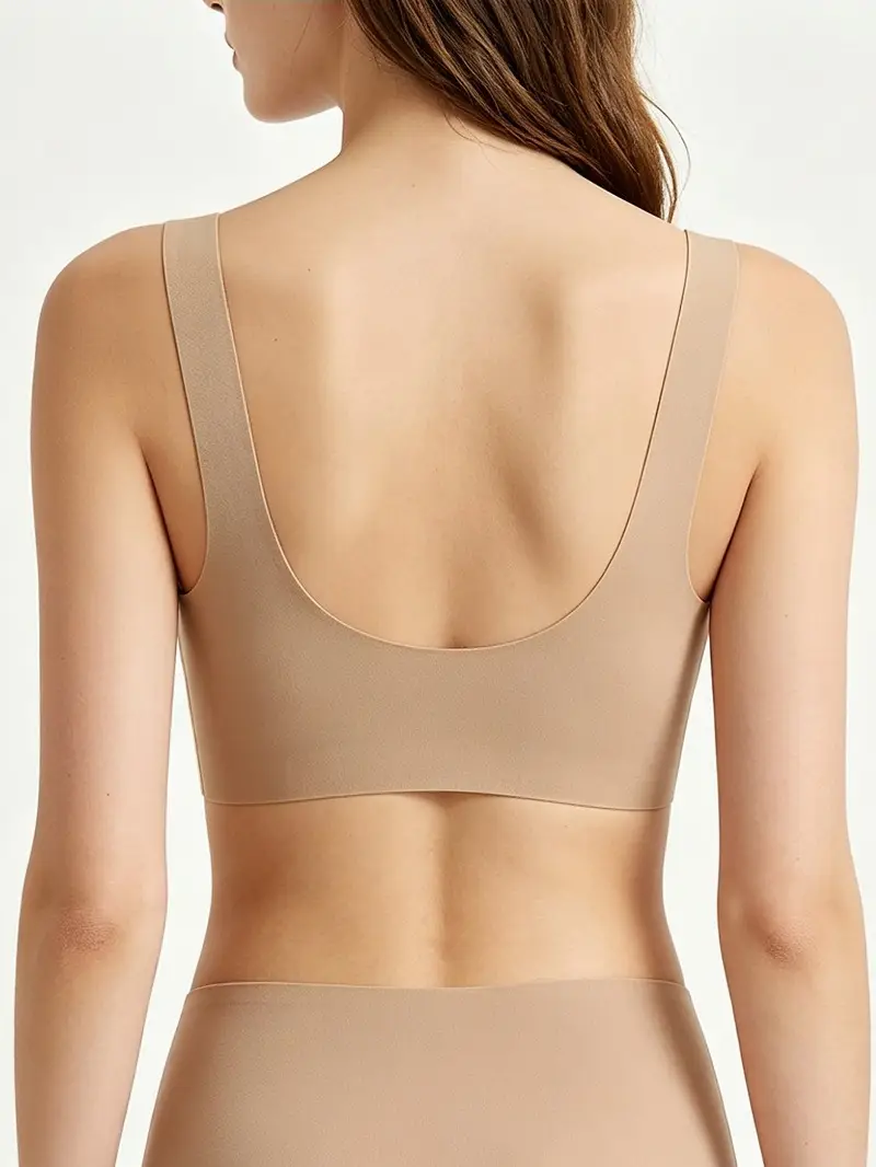 Seamless V-Neck Vest-Style Bra for Women with Large Busts, Minimizing Effect, One-Piece Comfortable Sleep Bra, U-Shaped Beautiful Back Bras — feature 13