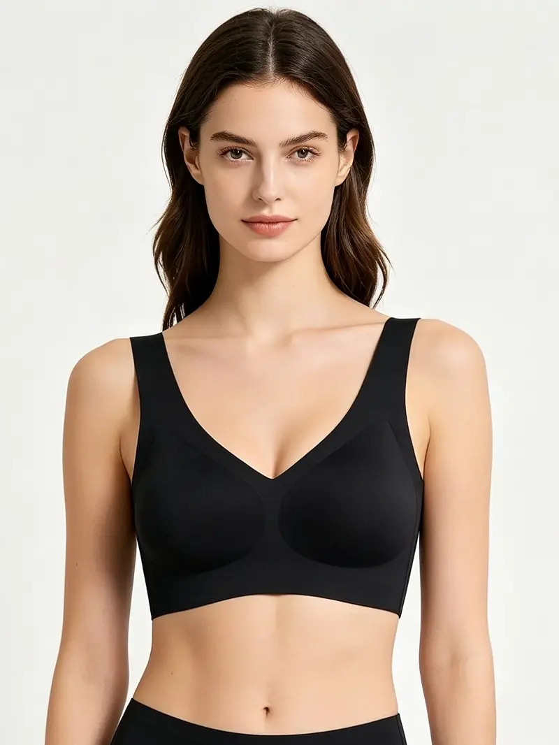 Seamless V-Neck Vest-Style Bra for Women with Large Busts, Minimizing Effect, One-Piece Comfortable Sleep Bra, U-Shaped Beautiful Back Bras — feature 14