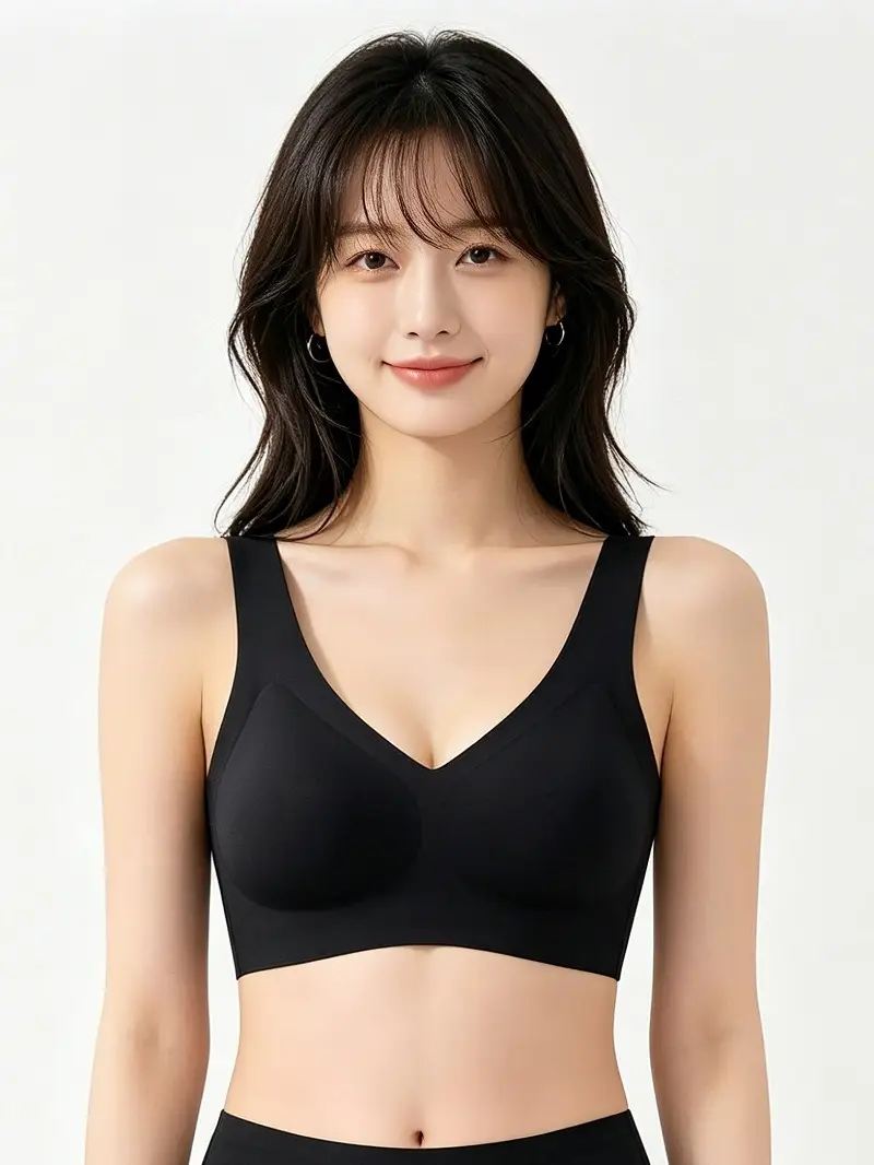 Seamless V-Neck Vest-Style Bra for Women with Large Busts, Minimizing Effect, One-Piece Comfortable Sleep Bra, U-Shaped Beautiful Back Bras — feature 4