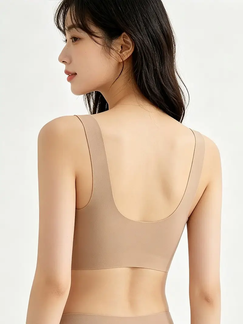 Seamless V-Neck Vest-Style Bra for Women with Large Busts, Minimizing Effect, One-Piece Comfortable Sleep Bra, U-Shaped Beautiful Back Bras — feature 8