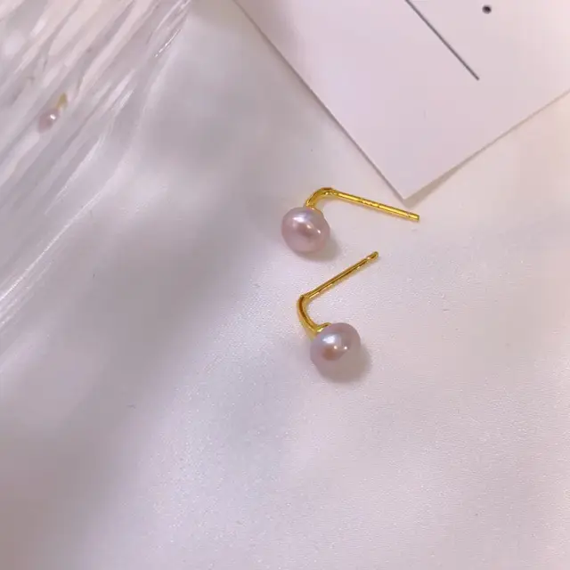 Women's Pearl Earrings Gold Plated Retro Elegant - Image 3