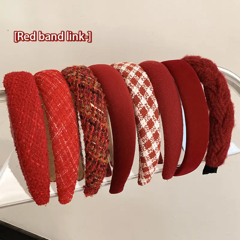 Autumn & Winter Red New Year Headbands for Women - Image 11
