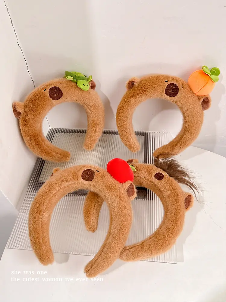 Plush Skull Top Headband for Girls Women Autumn Winter — feature 1