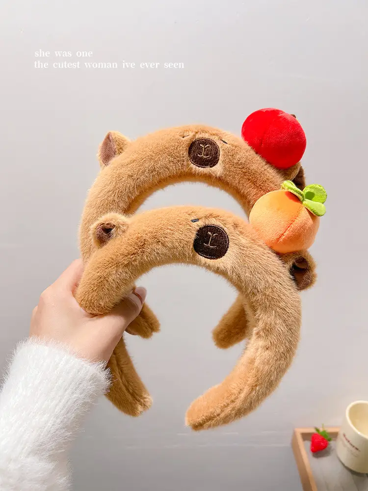 Plush Skull Top Headband for Girls Women Autumn Winter — feature 2
