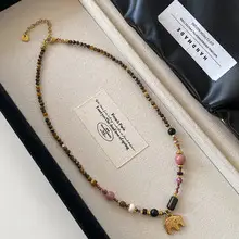 Dunhuang New Chinese Style Necklace Women's Beaded Natural Stone Agate High-grade Woolen Chain Red Stacked Antique Clavicle Chain — feature 1