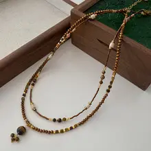 Dunhuang New Chinese Style Necklace Women's Beaded Natural Stone Agate High-grade Woolen Chain Red Stacked Antique Clavicle Chain — feature 21