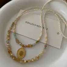 Dunhuang New Chinese Style Necklace Women's Beaded Natural Stone Agate High-grade Woolen Chain Red Stacked Antique Clavicle Chain — feature 9