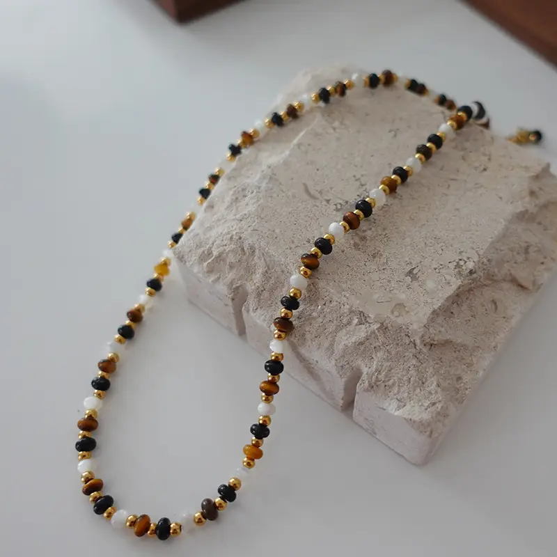 Dunhuang New Chinese Style Necklace Women's Beaded Natural Stone Agate High-grade Woolen Chain Red Stacked Antique Clavicle Chain - Image 13