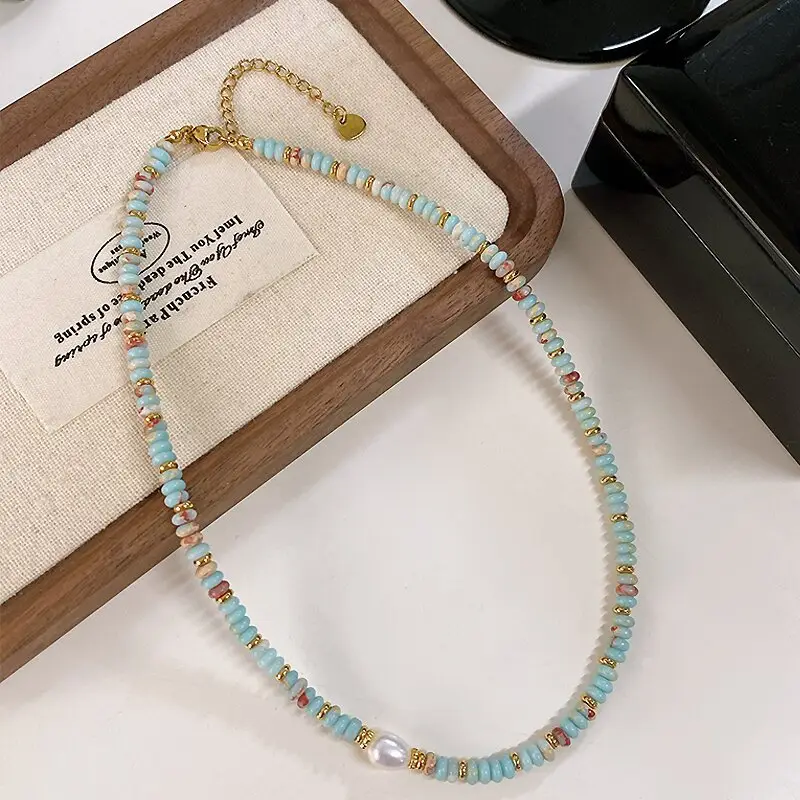 Dunhuang New Chinese Style Necklace Women's Beaded Natural Stone Agate High-grade Woolen Chain Red Stacked Antique Clavicle Chain - Image 17